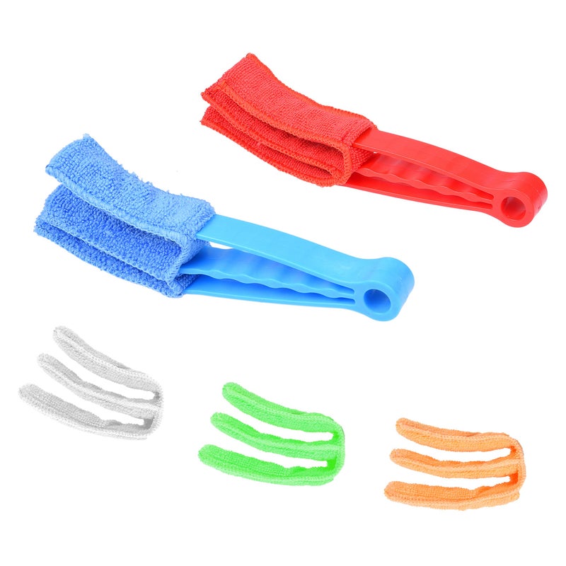 Kare Kind Window Blind Cleaner - 2 Clamps and 5 Removable Sleeves - Ideal Duster Cleaning Tool for Blinds, Shutters, Shades, Air Conditioner Vent Covers, etc. - Quick, Easy, Washable, Reusable - Firm Wipe - Image 2